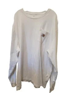 Carhartt Men's Loose Fit Long Sleeve Pullover Shirt Cotton White Size 2XL - Picture 1 of 3