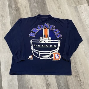 Camiseta gráfica de fútbol americano gigante manga larga de los Denver Broncos 1996 de la NFL - Imagen 1 de 7