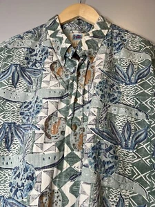 Vtg Kahala Hawaiian Shirt Men Size XL Green Tropical Fish Button Up Pullover - Picture 1 of 7