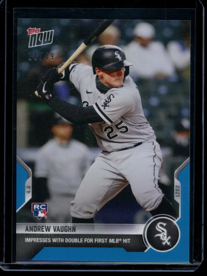 2021 Topps Now #42 Andrew Vaughn RC Blue Parallel Rookie Card #d /49 - Image 1 of 2