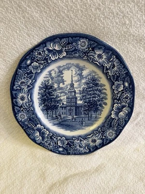 Liberty Blue 10” Dinner Plate Independence Hall England