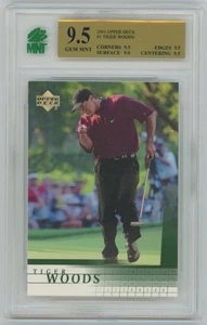 Golf Upper Deck 2001 novato Tiger Woods #1 casi nuevo grado 9,5 - Imagen 1 de 3