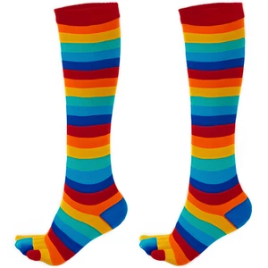Rainbow Knee High Socks (Toe Socks) - Picture 1 of 3