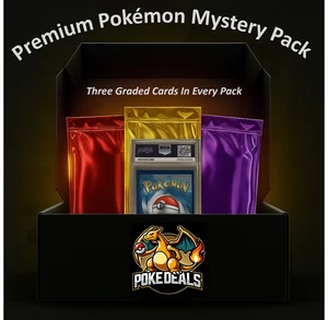Premium Pokémon Mystery Pack – 3 Graded PSA/BGS/CGC Cards - Picture 1 of 7