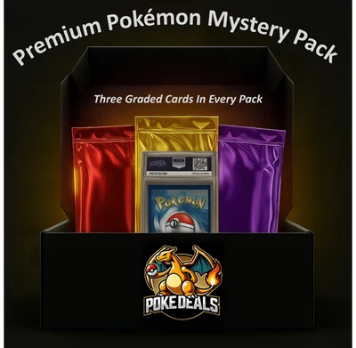 Premium Pokémon Mystery Pack – 3 Graded PSA/BGS/CGC Cards - Image 1 of 4