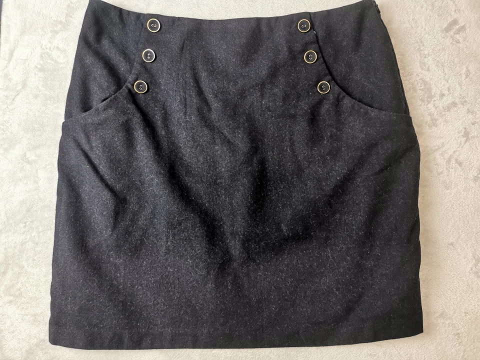 Laura Ashley pencil casual Navy wool pocket skirt size 20 - Image 1 of 4