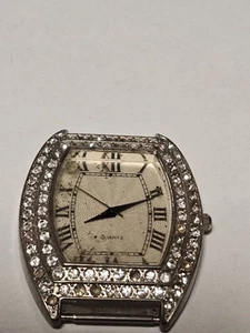 Nolan Miller Rhinestone Watch- Silver Tone As Is Needs Battery Missing Crystals - Picture 1 of 2