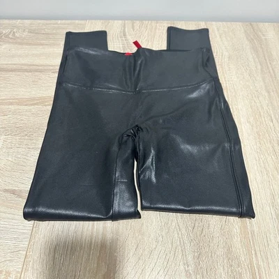 SPANX Faux Leather Leggings, Sz MP - Image 1 of 3