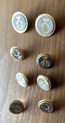 Set of Eight Gold-Toned Blazer or Uniform Buttons - Image 1 of 4