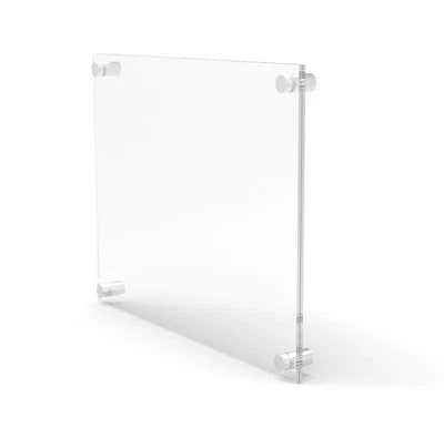 FIXTUREDISPLAYS Clear Sign Name Holder Plexiglass 6X6 Wallmount Poster Frame Standoff