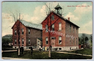 Warren, PA: 1911 Glade Run School Exterior - Postal de colección de Pensilvania - Imagen 1 de 2