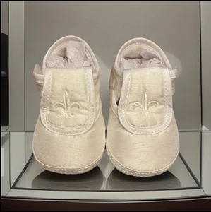 Boys NEW Sarah Louise Baptism Shoes Baby Christening Embroidery Ivory 0-3 Months - Picture 1 of 8