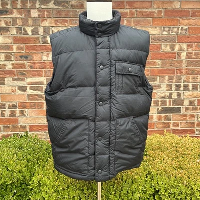 Mens XL Old Navy Puffer Vest vintage 90’s black zip and button ski - Image 1 of 4