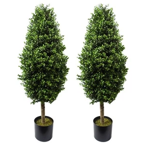 Par de Cono Bola Buxus 120cm Árbol Artificial Resistente a los UV Exterior - Imagen 1 de 4