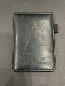 NEW / UNUSED - Union Bank of California - Black Faux Leather Flip Lined Note Pad - Picture 1 of 3