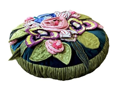 Almohada redonda MacKenzie Childs Moonlight Garden 55 % viscosa, 45 % algodón nueva Foto 1 de 4