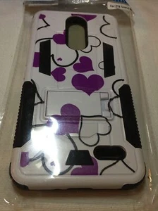 White Purple Heart Hard Plastic Phone Case For ZTE GRAND X4 - Picture 1 of 3