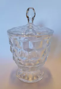 Fostoria ""American"" Barattolo Marmellata Elegante Vetro 5 1/2"h con Coperchio - Foto 1 di 9