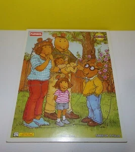 Vintage 1997 Playskool Arthur's New Puppy Wooden Tray Puzzle Marc Brown - Picture 1 of 1