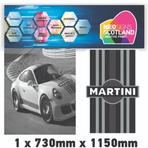 Righe Mono Cofano Martini Racing Style per Adesivi Universali Porsche Le Mans - Foto 1 di 1