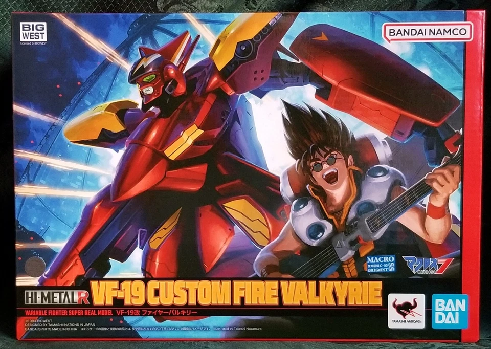 Macross 7 Hi-metal R Action Figura Vf-19 Custom Fire Valkyrie 11 Cm Bandai Ta...