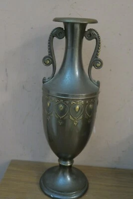 KMD TIEL Holland Daalderop Art Nouveau double handed Brass Urn Vase 15" - Image 1 of 4