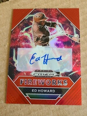 Ed Howard 2020 Panini Prizm Draft Picks Fireworks Red Refractor Autograph 27/50 - Image 1 of 4