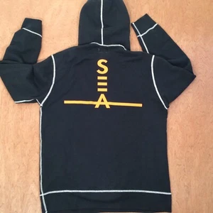 Converse Hoodie MENS LARGE BLACK Sweatshirt WHITE CONTRAST CLASSIC STREET LOGO - Picture 1 of 10