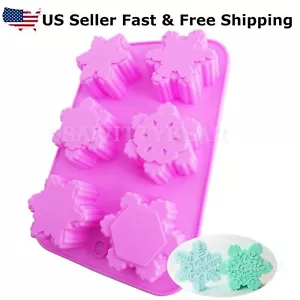 6-Cavity Snowflake Variety Shaped Christmas DIY HANDMADE SOAP MOLD US Seller - Picture 1 of 9