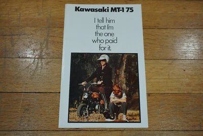 NOS 1975 Kawasaki MT1 75 Dealer Motorcycle Sales Brochure - Image 1 of 3
