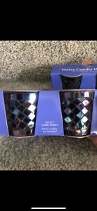 Hallmark Votive Candle Holder Set Mosaic Glass (No Candles) NEW in BOX - 2 Sets - Picture 1 of 3