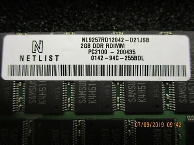 NETLIST - NL9257RD12042-D21JSB - PC2100 (DDR-266) Bus Speed 2GB Memory - Image 1 of 3