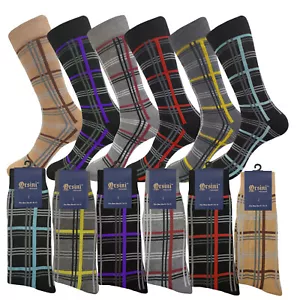 12 Paar Anzugsocken KARIERTE Streifen BAUMWOLLSOCKEN GETREU GRÖSSE 10-13 ERSTKLASSIGE QUALITÄT - Bild 1 von 9