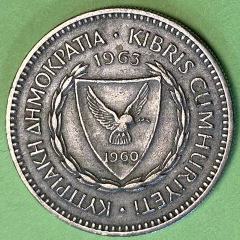 Cyprus, 1963  50 Mils Coin - Kibris Cumhuriyeti Cover