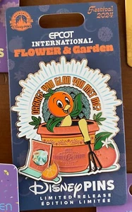 Disney Epcot Flower And Garden Festival 2024 Jumbo Orange Bird Icon Pin LR - Picture 1 of 1