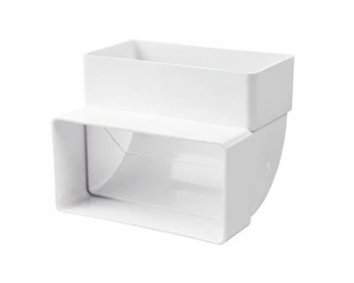 Flachkanalwinkel Kniestück Umlenkstück VERTIKAL Abluft dalap 204x60 90° 8282