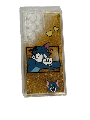 Funda de teléfono Tom and Jerry brillante para Samsung Galaxy S23 Ultra - dorada, dibujos animados Foto 1 de 4
