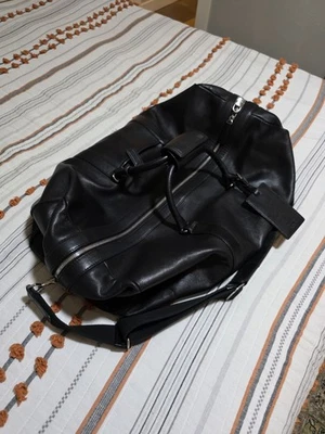 Genuine Coach Black Leather Travel Duffel Bag Duffle C9S-0596 Lock Keys Clean - Image 1 of 4