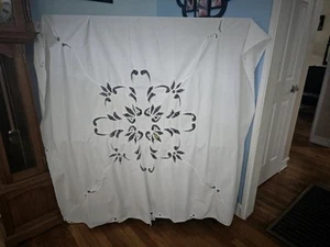 Vintage Battenburg Lace Shower Curtain & Valance Set White Timeless Charm - Picture 1 of 14