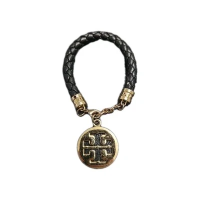 Pulsera de cuero trenzado con cuerda negra TORY BURCH Foto 1 de 3