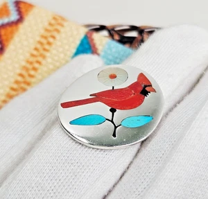 Anello Ruddell Nancy Laconsello Zuni argento sterling multipietra cardinale misura 7 1/4 - Foto 1 di 6