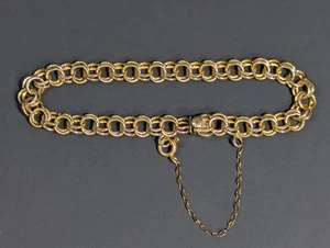 Vintage Gold Filled Double Link Chain Bracelet 7.5" ORSTNE 12KT GF - Picture 1 of 24