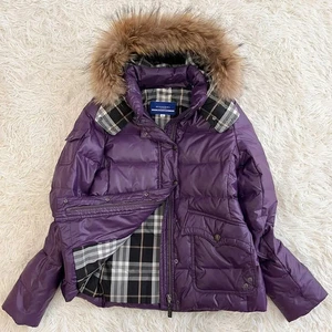Burberry Blue Label Daunenjacke Waschbärfell Nova Check Kapuze abnehmbar Gr.38/M - Bild 1 von 20