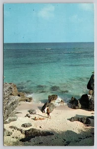 Postal de colección South Shore Beach Warwick Bermudas arena rosa arrecifes de coral - Imagen 1 de 2