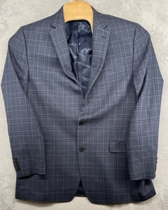 Lauren Ralph Lauren Blazer Jacke Blau Kariert Seide Wollmischung Herren Gr. 44 L - Bild 1 von 9