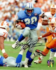 LIONS - BARRY SANDERS - RISTAMPA FOTOGRAFICA FIRMATA LUCIDA 8 X 10 - Foto 1 di 1