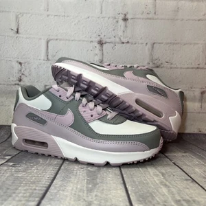 Nike Air Max 90 Leather GS Pink Grey Shoes CD6864-002 Size 5Y, Women’s 6.5 NEW - Picture 1 of 12