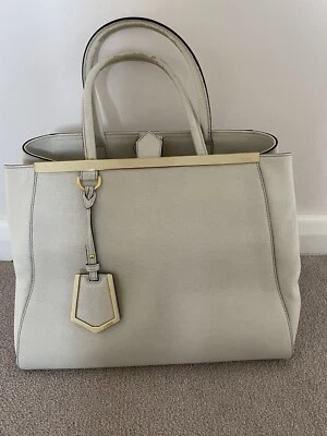 Fendi White Leather 2Jours 2Way Tote Bag with Straps - Image 1 of 4