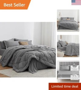 All-in-One Twin Bed in a Bag Set - Soft Comforter and Sheet Collection - Picture 1 of 8