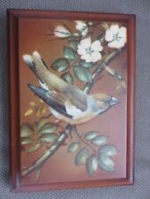 Vintage/1970's Decorative Wooden Bird Plaque/Painting/Picture by Basil Ede